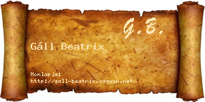 Gáll Beatrix névjegykártya